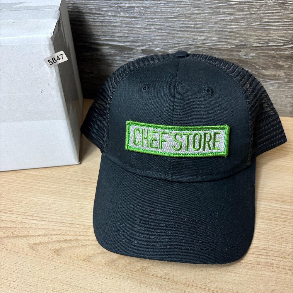 Chef Store Hat Cap Snap Back Black Green Patch Logo Adjustable‎ Mens - Picture 9 of 9